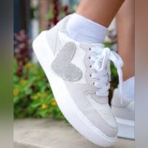 Gianni Bini Shoes Gianni Bini Amore White And Fog Sneakers